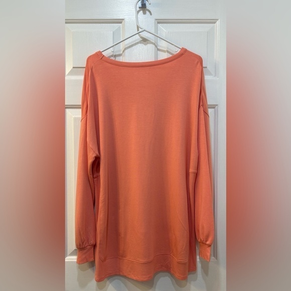 Soft Surroundings Coral Long Sleeve Tunic Super Soft Cozy Beachy Casual Sz L - Picture 2 of 11
